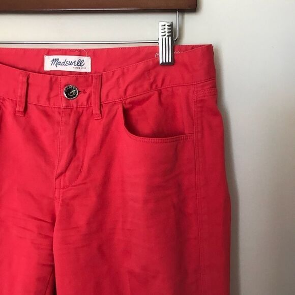 Madewell Sz 2 Red Skinny Ankle pant trouser casual - Picture 1 of 6